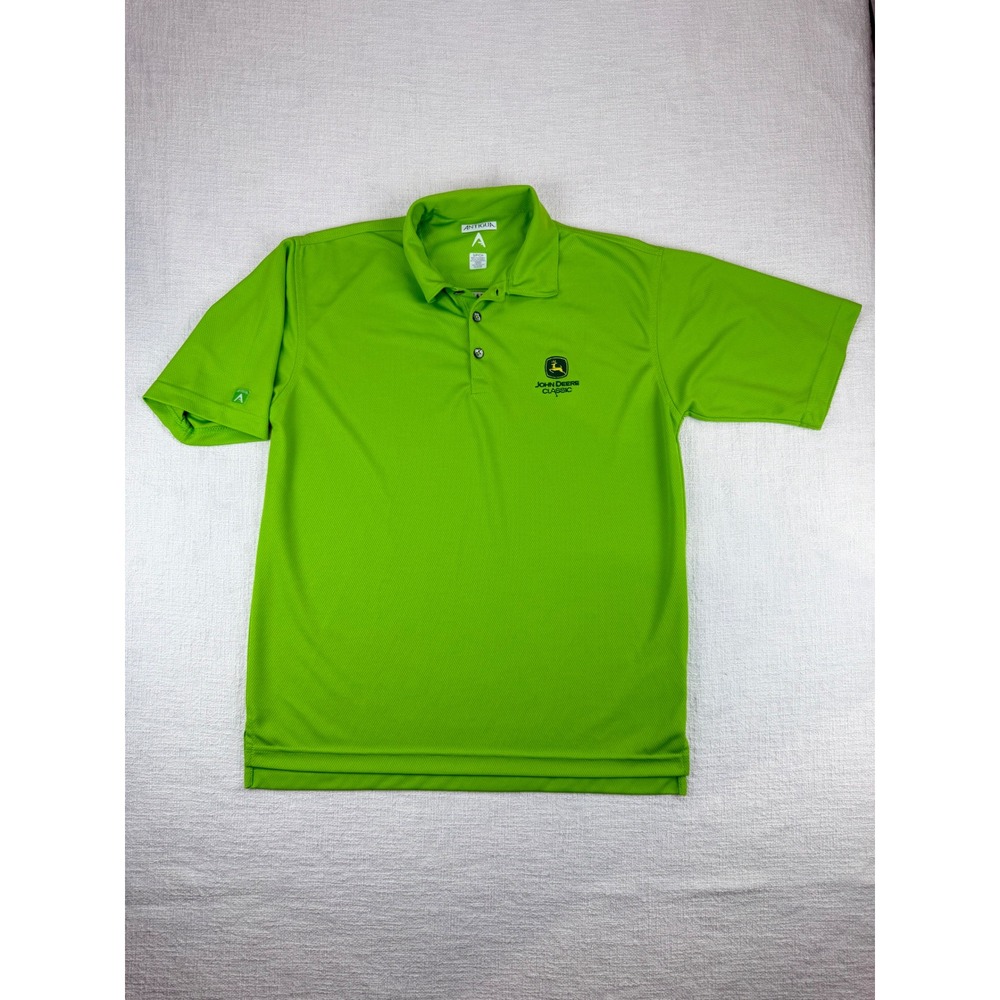 Antigua John Deere Classic Mens Small Lime Green Performance Golf Polo Shirt